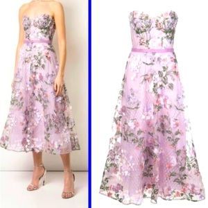 MARCHESA NOTTE STRAPLESS 3D FLORAL EMBROIDERED WEDDING DRESS/FORMAL 👗 NWT SZ 8
